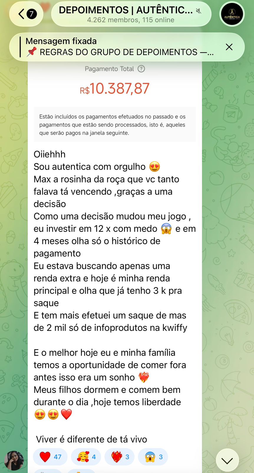 Depoimento de aluna