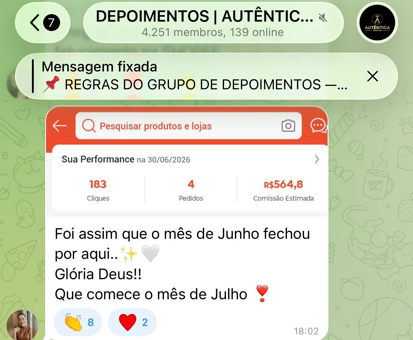Depoimento de aluna