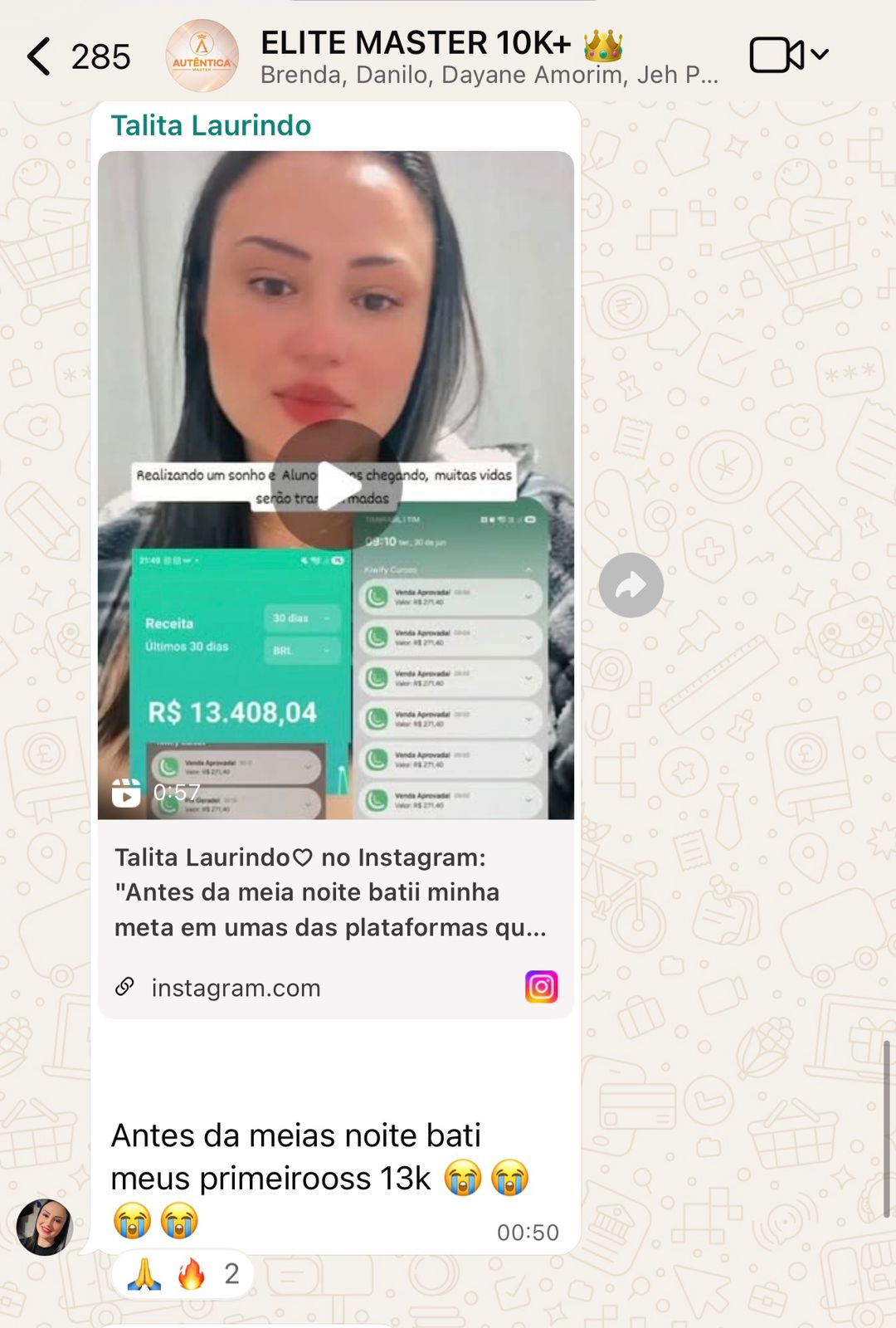 Depoimento de aluna