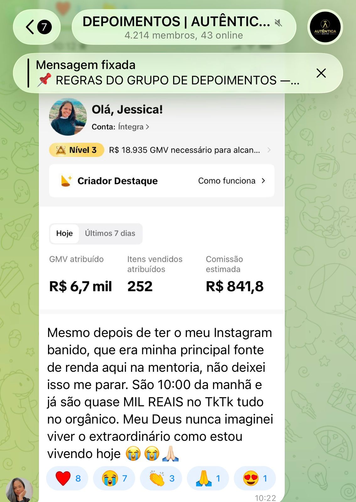 Depoimento de aluna