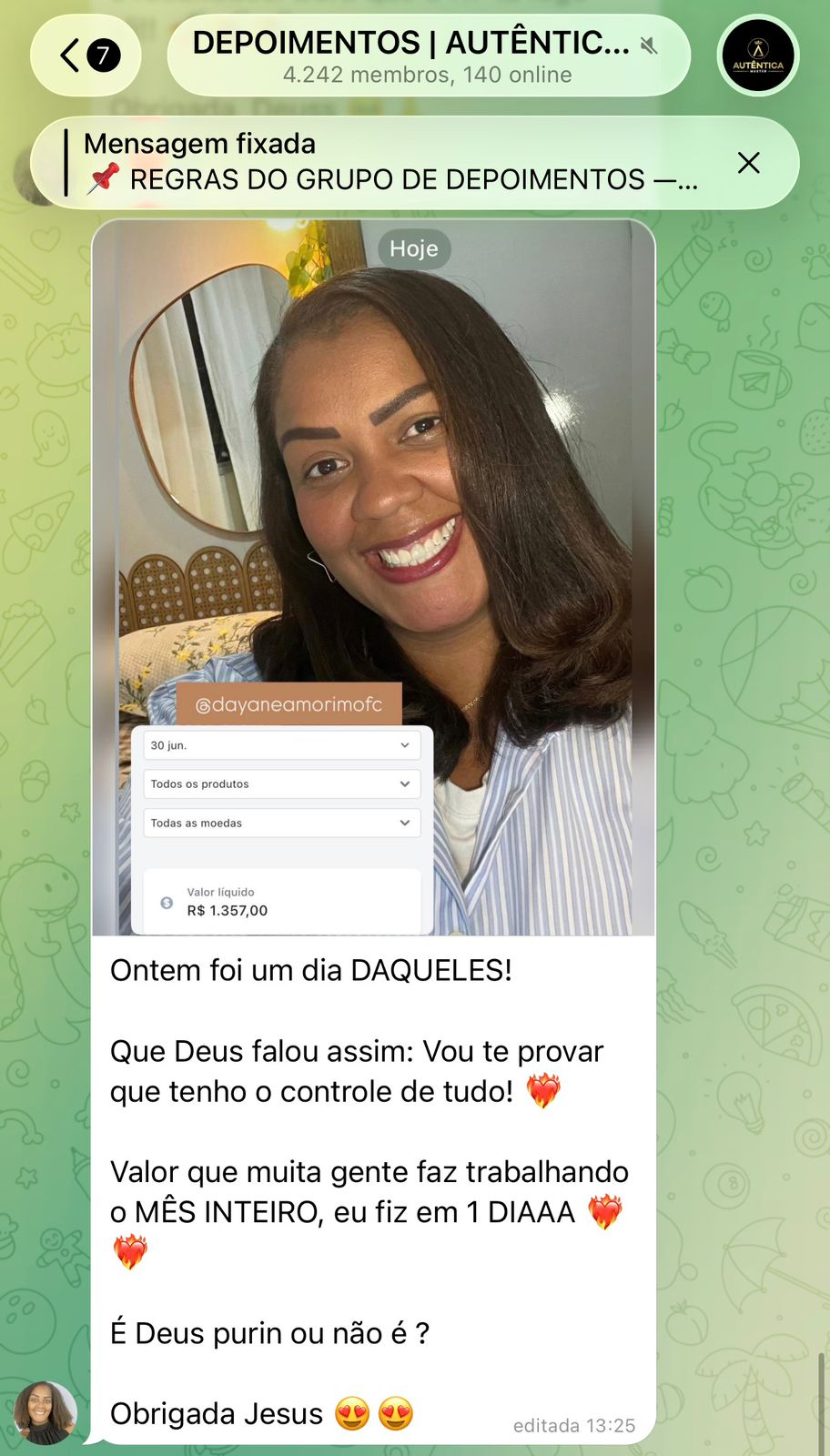 Depoimento de aluna